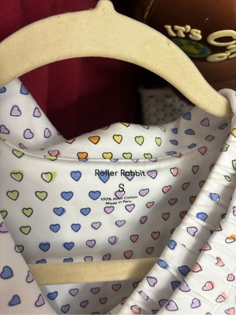 Roller Rabbit White Rainbow Heart-Print Short Pajama Set
